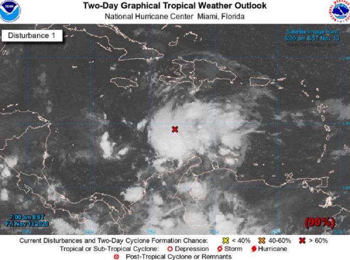 Advierten a Honduras y Nicaragua sobre potencial ciclón en el Caribe central