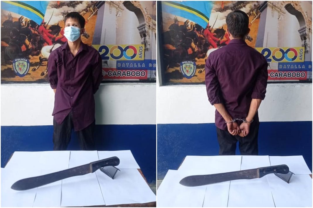 Arrestado en Naguanagua sujeto que pretendía agredir a su madre con un machete