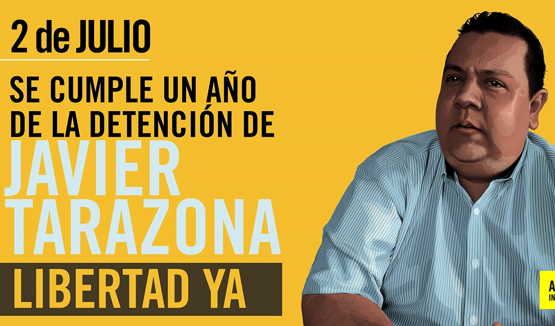 Amnistía Internacional exigió liberación inmediata de Javier Tarazona quien cumple un año preso