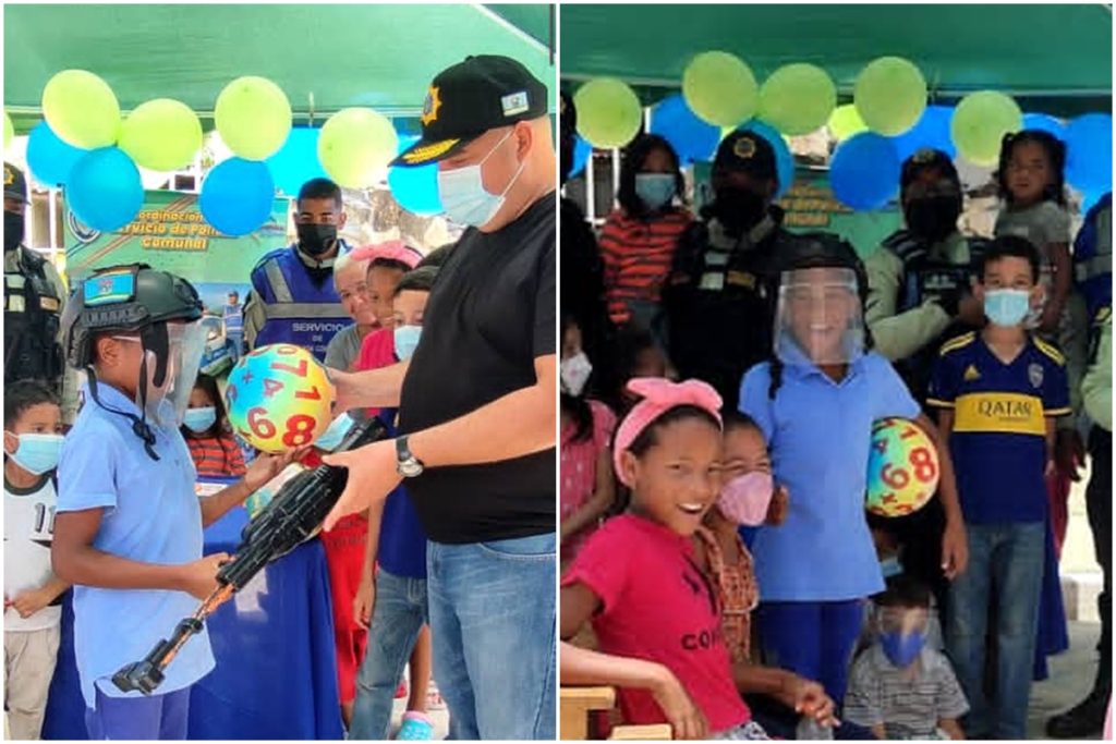 Policía de Naguanagua adelanta campaña de canje de juguetes bélicos por implementos deportivos