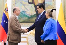 Maduro sostuvo reunión privada con el canciller colombiano, Álvaro Leyva