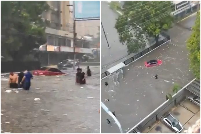 Fuertes lluvias anegaron calles y avenidas de Maracaibo este lunes (+Video)