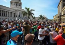Manifestantes del 11J en Cuba