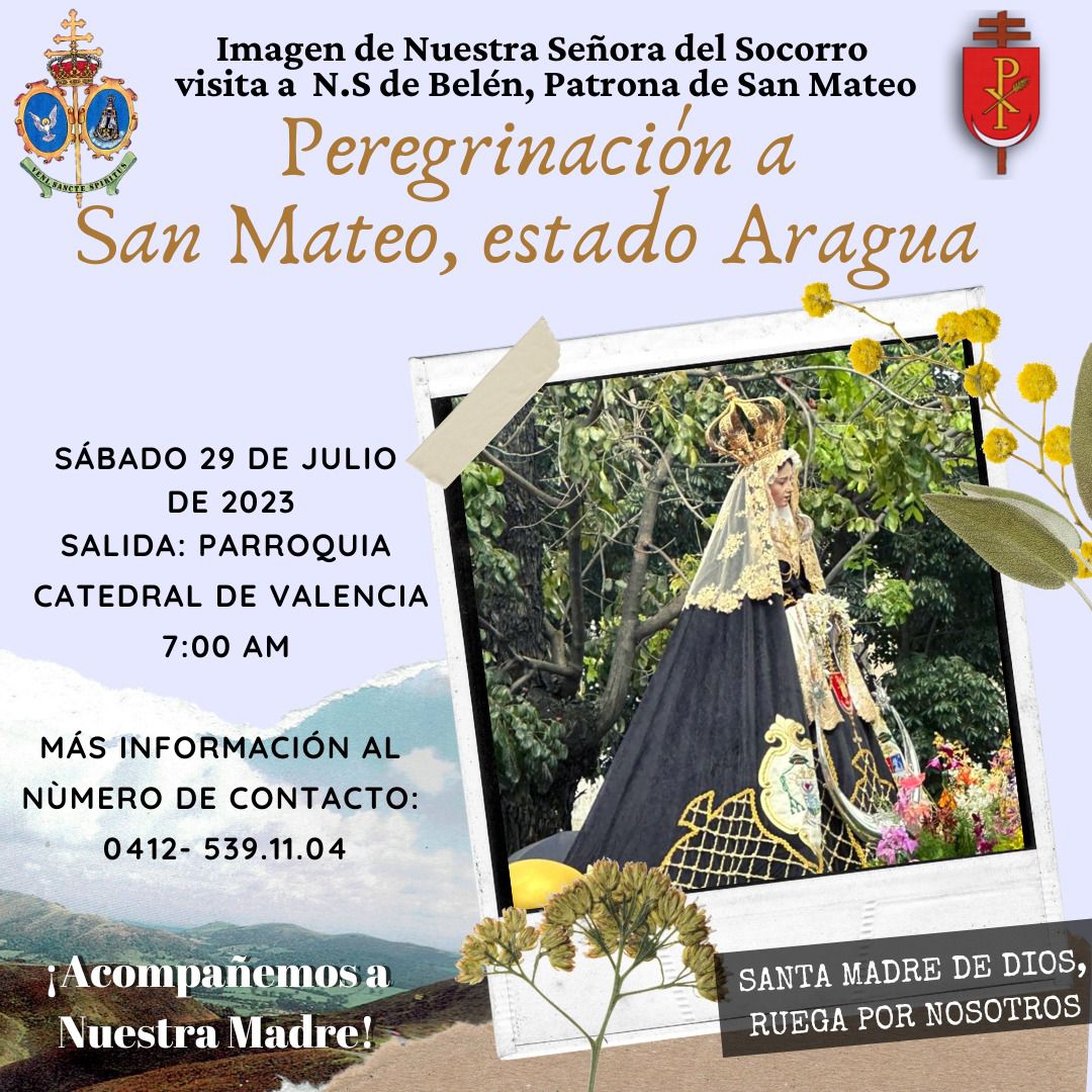 Nuestra Señora del Socorro peregrinará a San Mateo para encontrarse con la Virgen de Belén