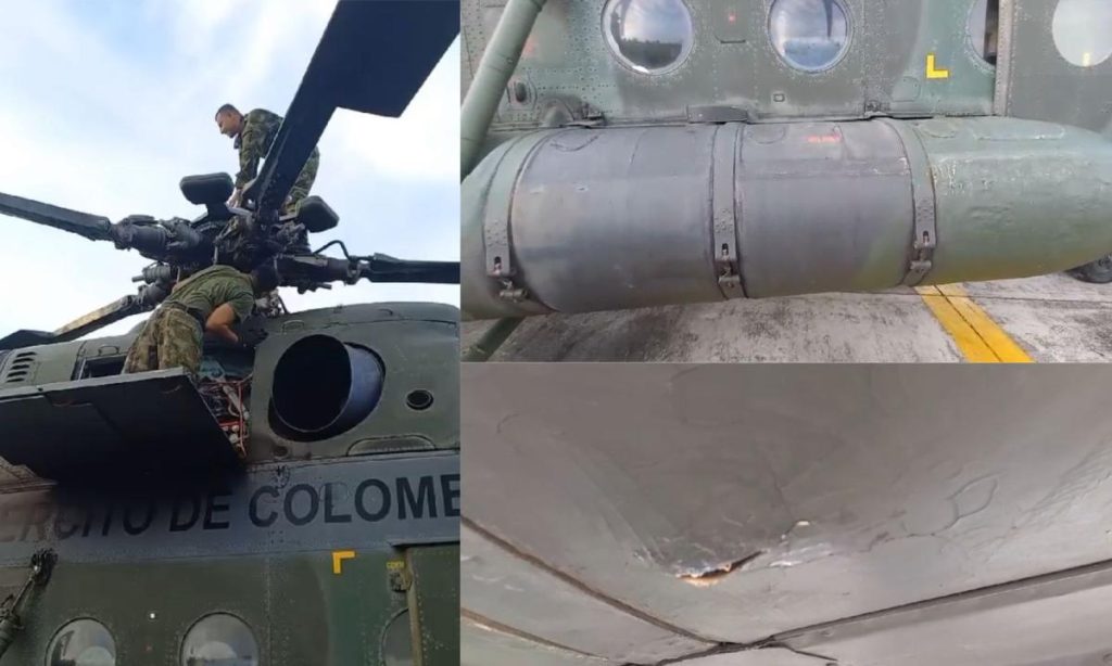 Atacan helicóptero de Ejército colombiano que iba a investigar intimidación a campesinos