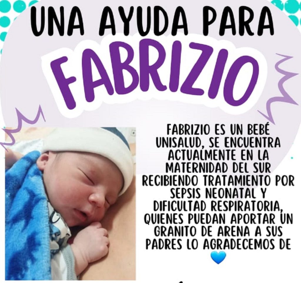 Servicio público: El pequeño Fabrizio requiere ayuda económica para recuperarse