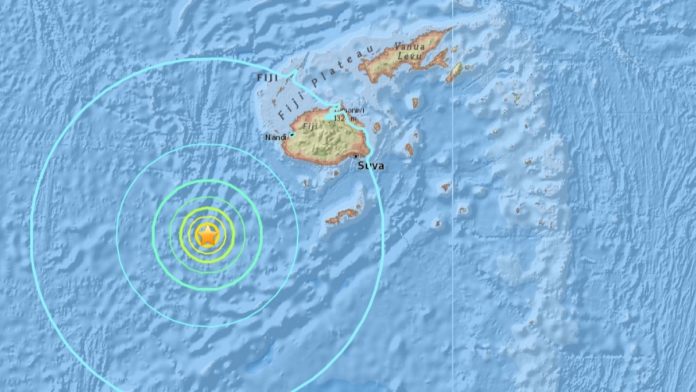 Terremoto de magnitud 5,7 sacude las aguas del sur de Fiyi