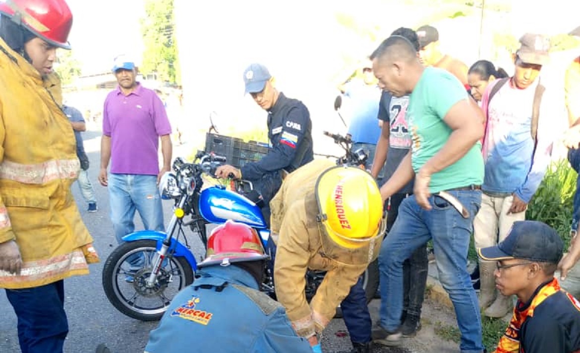 Derrape de moto dejó un herido en Güigüe la noche de este martes