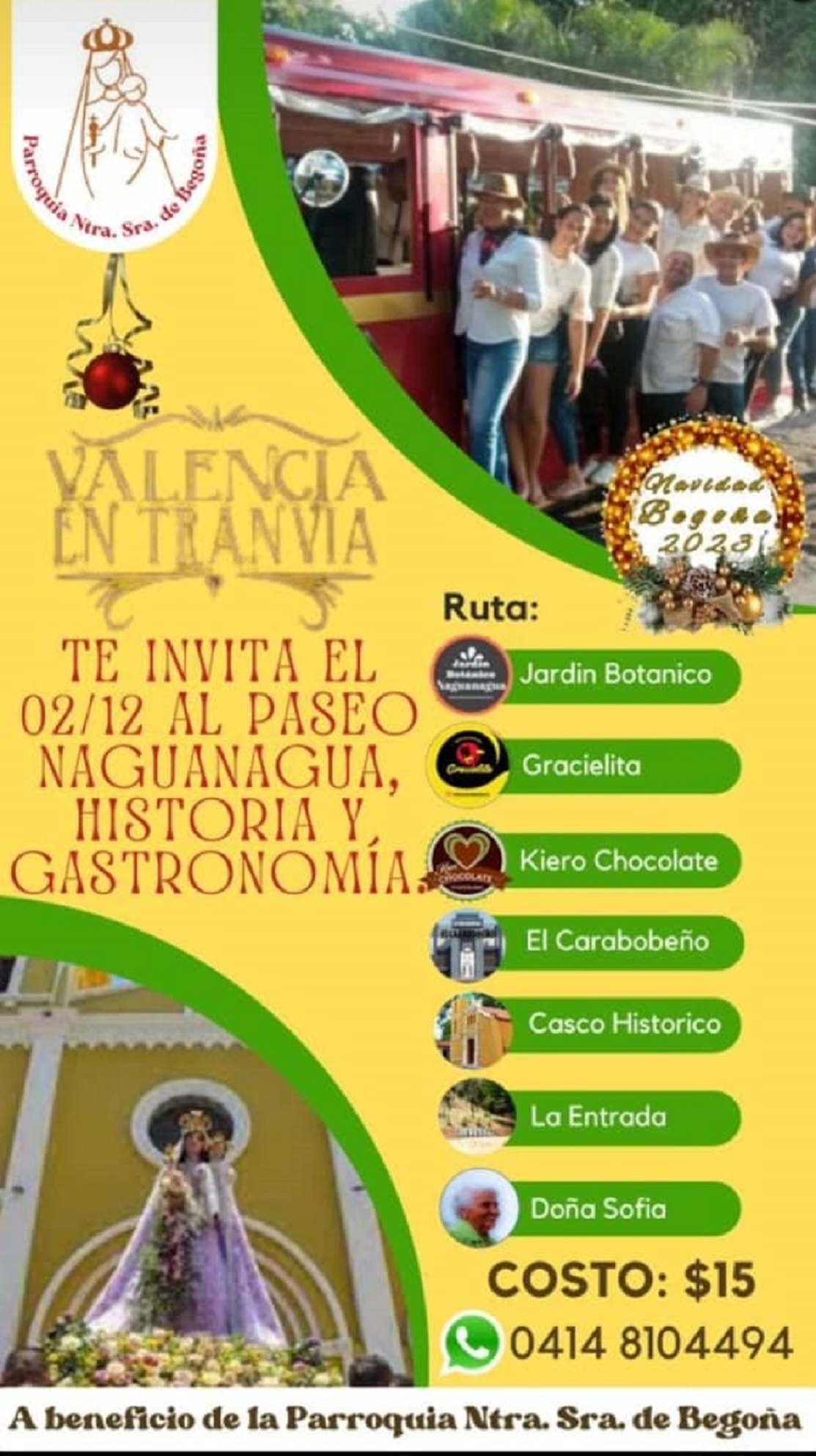 Un paseo turístico pro-fondos organizan la Parroquia Nuestra Señora de La Begoña y Valencia en Tranvía