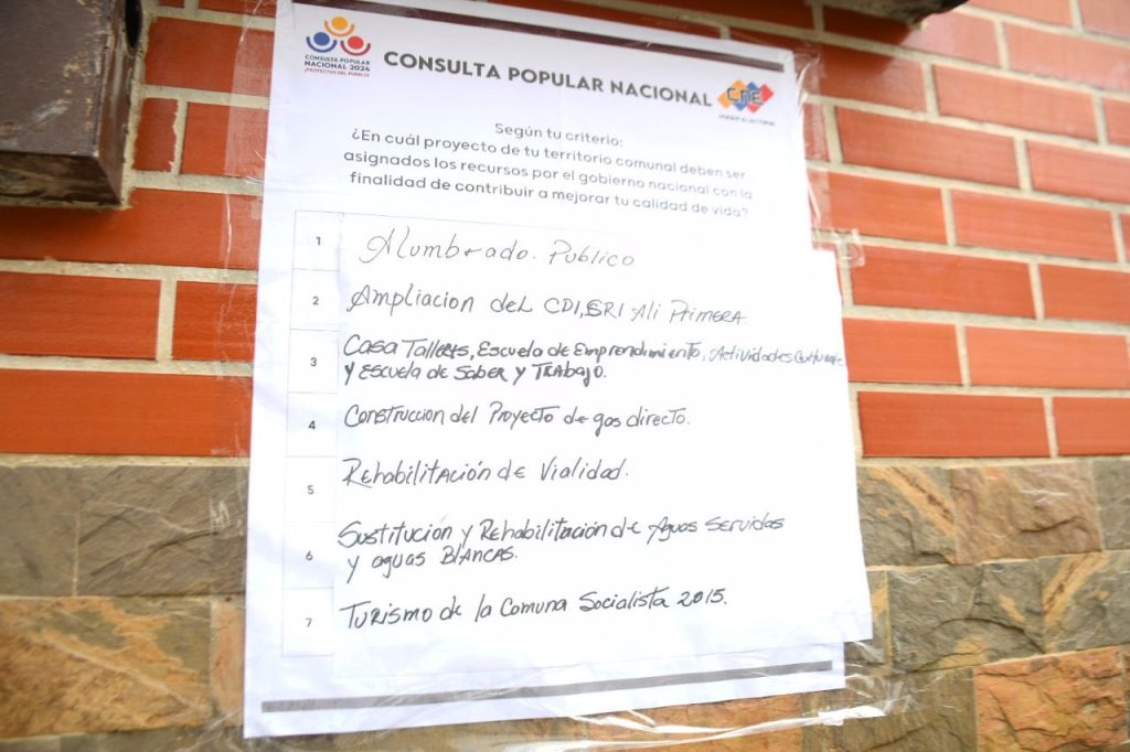 Venezolanos eligen en consulta popular proyectos comunitarios financiados por el Gobierno