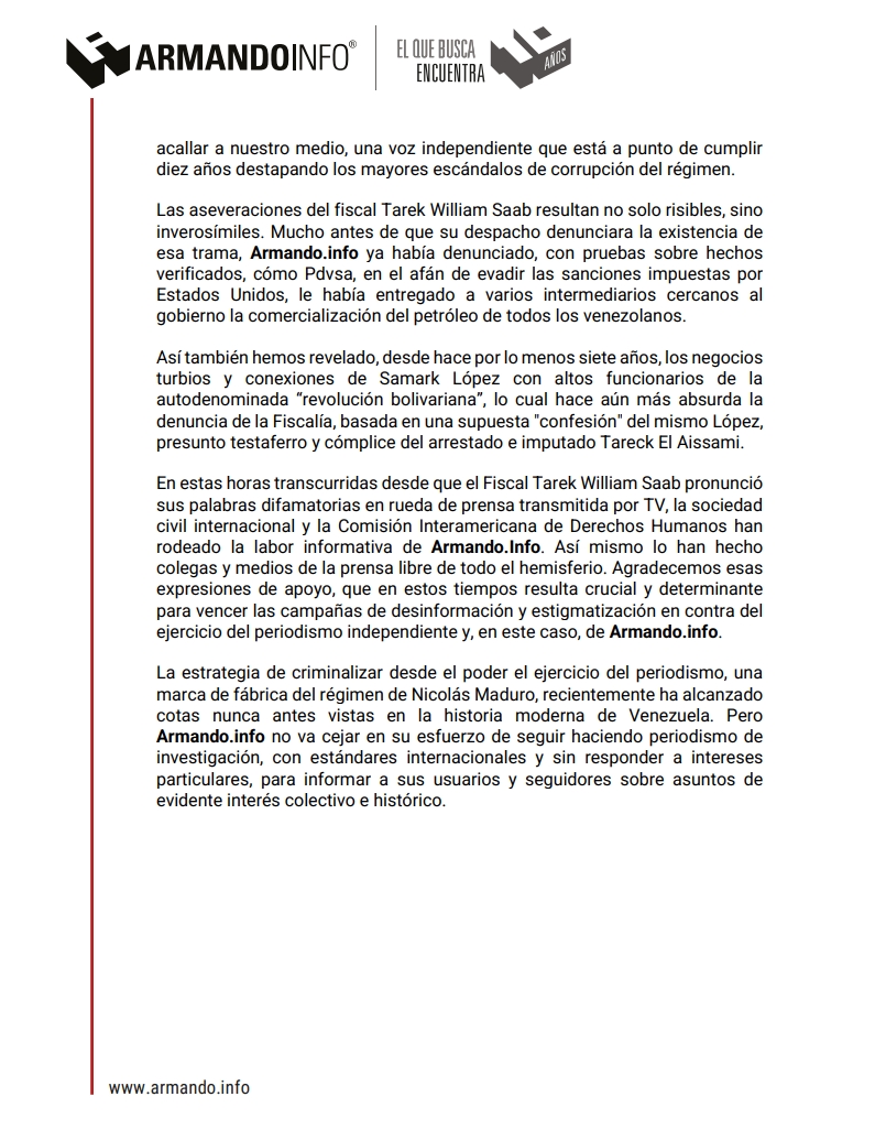 Armando.Info: Oficialismo buscaría pasar factura por documental sobre Álex Saab que saldrá en EE.UU. (+Comunicado)