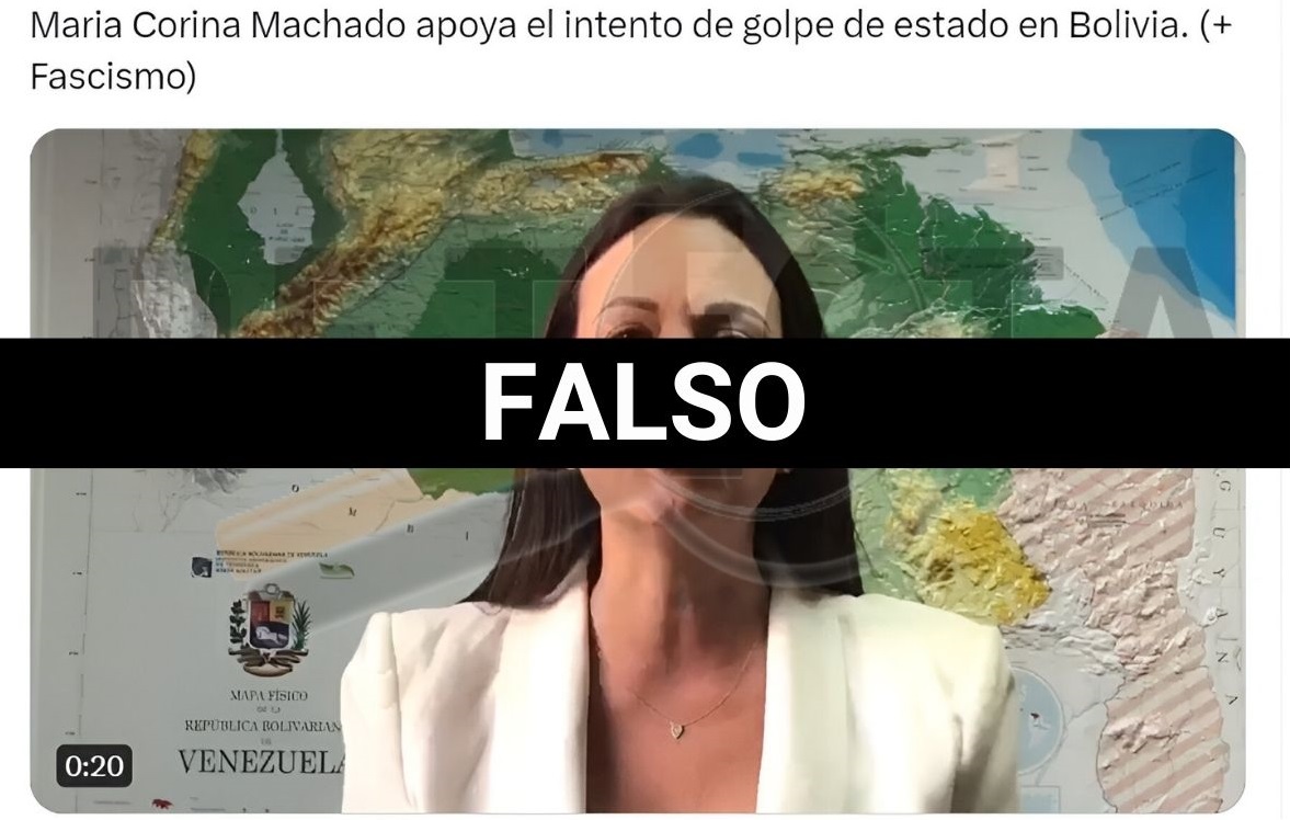 María Corina Machado no apoyó intento de golpe de estado en Bolivia