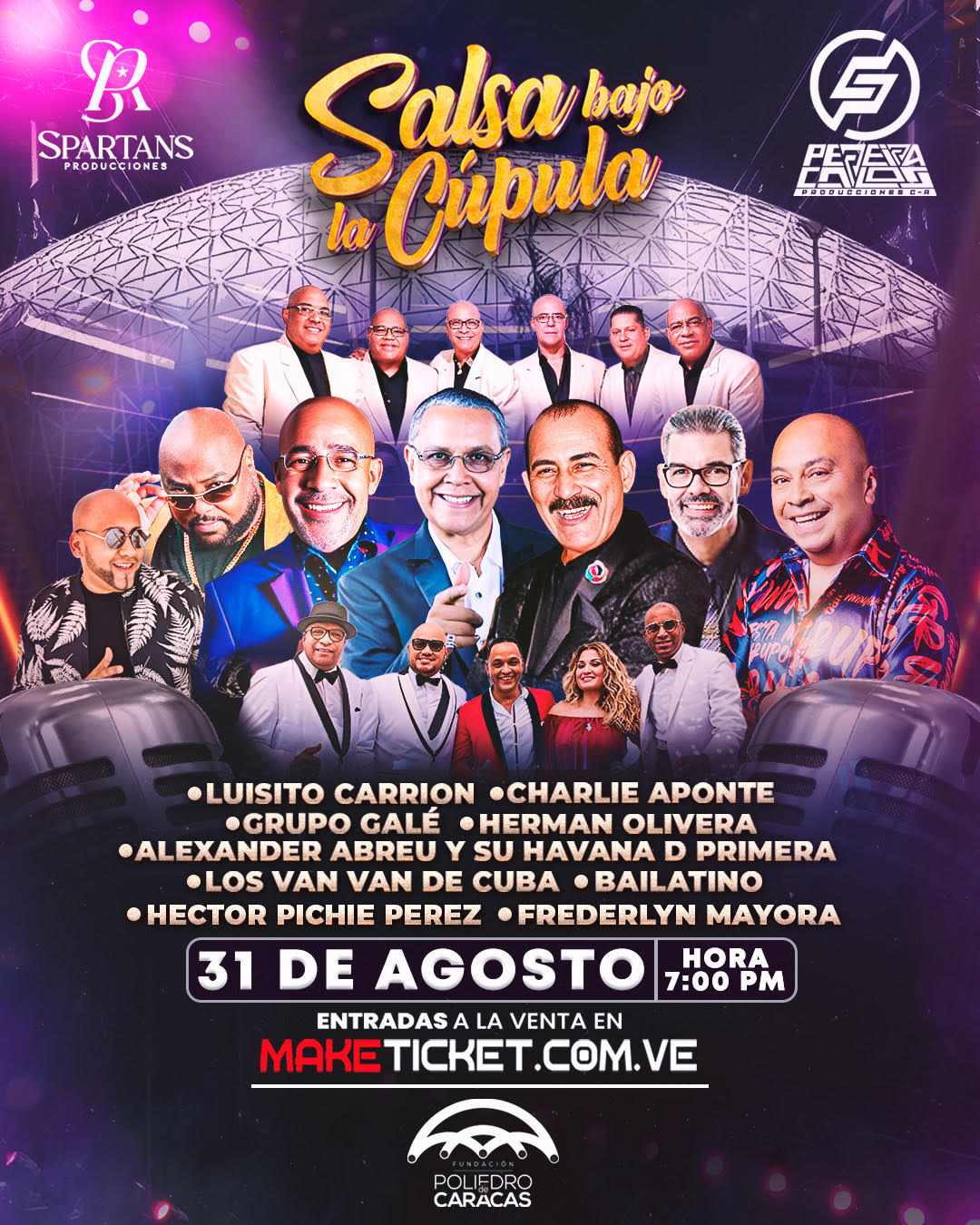 El ritmo de la salsa se apodera del Poliedro de Caracas con "Bajo la Cúpula". Este evento promete enamorar a los caraqueños