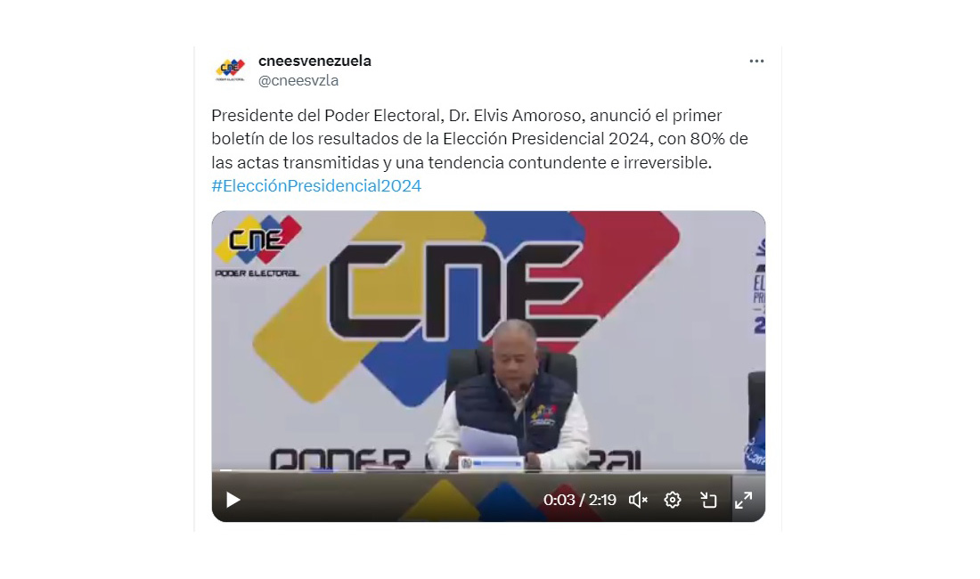 FALSO | Amoroso: “Primer boletín marca una tendencia irreversible”