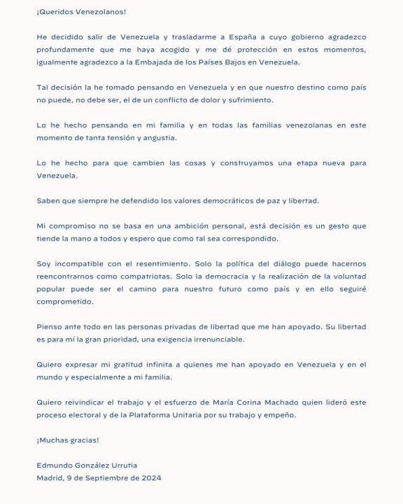 Carta Edmundo González