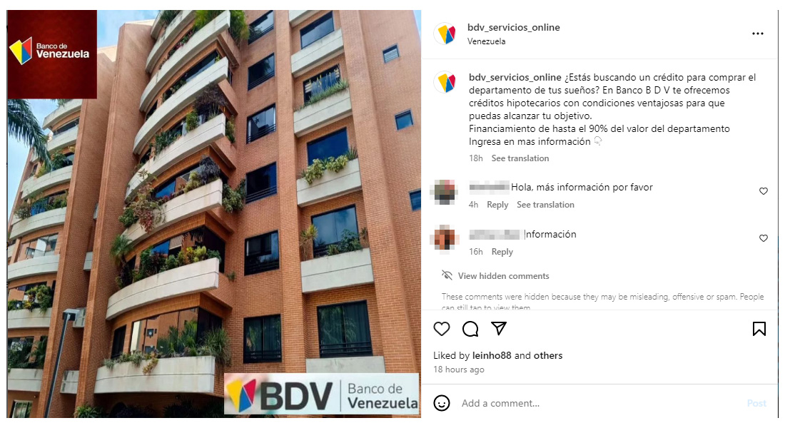 FALSO | ¿El Banco de Venezuela ofrece financiamiento de hasta 90 % en créditos hipotecarios?