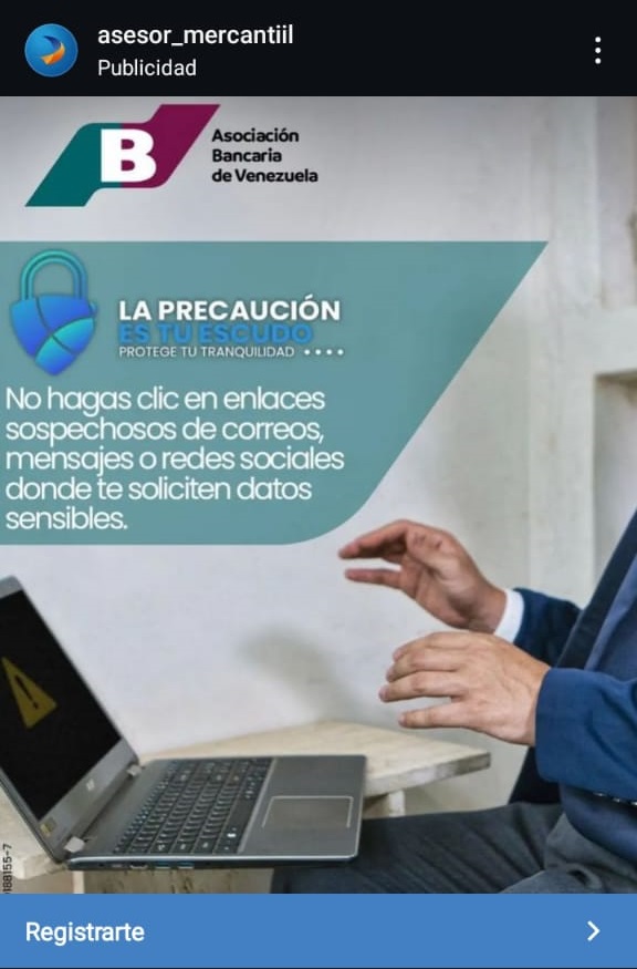 Ciberdelincuentes utilizan campaña de la Asociación Bancaria de Venezuela para anuncios publicitarios engañosos
