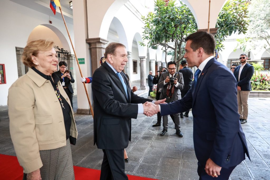 Daniel Noboa recibió a Edmundo González en el Palacio de Carondelet