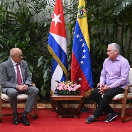 El mandatario cubano y Jorge Rodríguez abogan por fortalecer relaciones