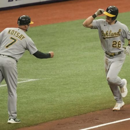 Los Atléticos vencen a los Rays con aparición providencial de Chapman. / Foto cortesía The Herald Bulletin