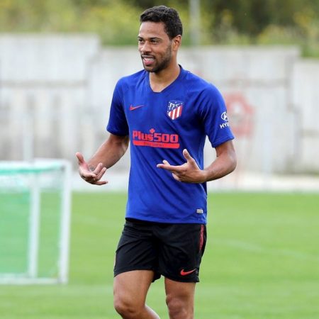 Renan Lodi en un entrenamiento con el Atlético de Madrid. / Foto archivo