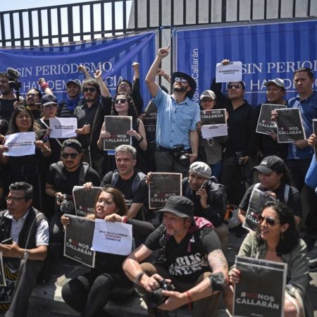 Protesta de Periodistas en Guatemala. (Foto EFE)