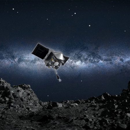 La sonda estadounidense Osiris-Rex entró brevemente en contacto este martes con el asteroide Bennu. (Cortesía)
