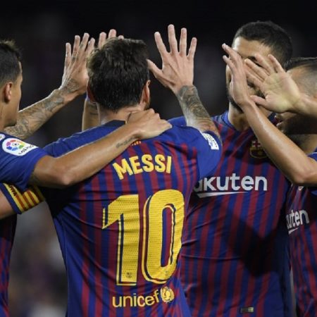 Lionel Messi comenzò la liga a todo tren marcando doblete para guiar el triunfo del Barcelona/Foto: AFP