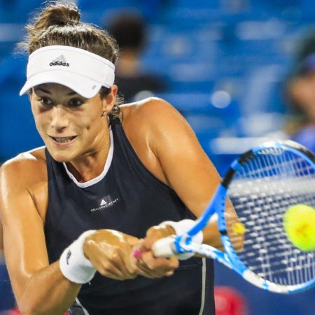 Garbine Muguruza tuvo un sólido desempeño para ganar en sets corridos./Foto: AFP