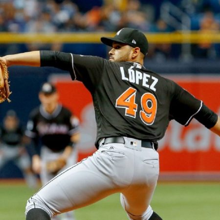 El criollo Pablo López recetó seis ponches para llevarse el triunfo en la cuarta apertura de Grandes Ligas en su carrera./Foto: AFP.