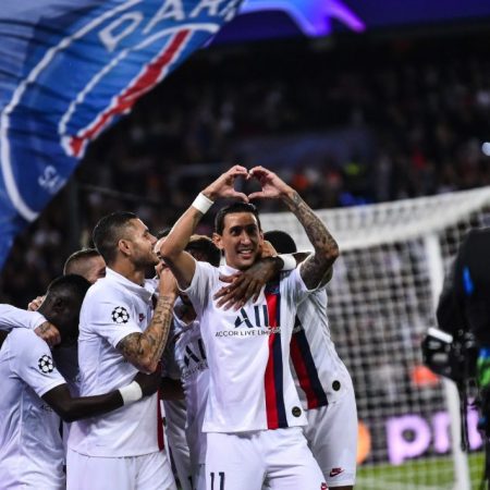 Ángel Di María celebrando tras un gol. / Foto: @PSG_espanol