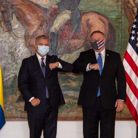 Mike Pompeo e Iván Duque, (Foto EFE)