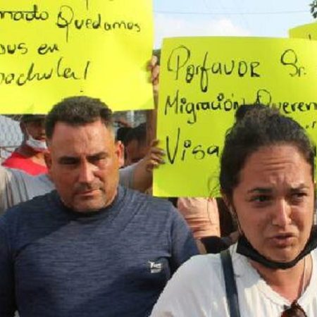 Protesta de migrantes en México