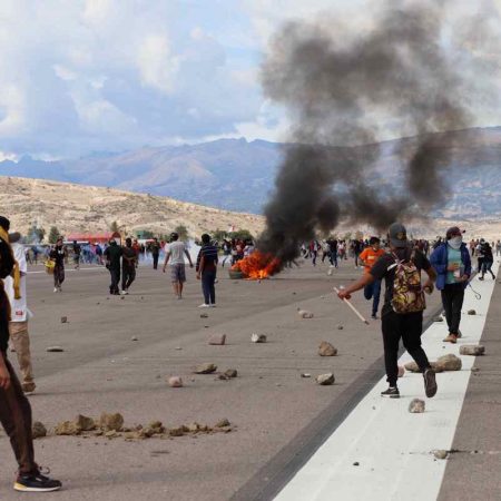 Protestas  en Ayacucho (Perú). Foto referencial EFE