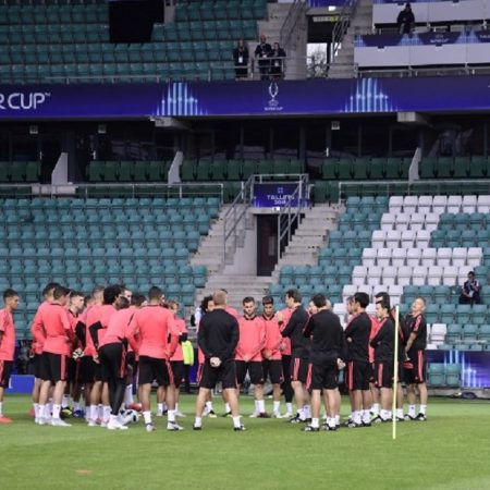 Entrenamiento del Real Madrid a las órdenes de Julen Lopetegui./Foto archivo