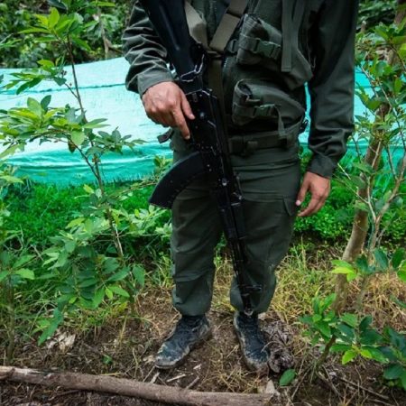 Un integrante de la Guardia Nacional venezolana vigila en uno de los tres laboratorios de producción de cocaína desmantelados en una (Foto: Archivo EFE/ Manaure Quintero)