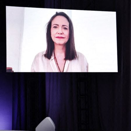 María Corina Machado, líder de la oposición en Venezuela. Foto:  Cortesía AFP