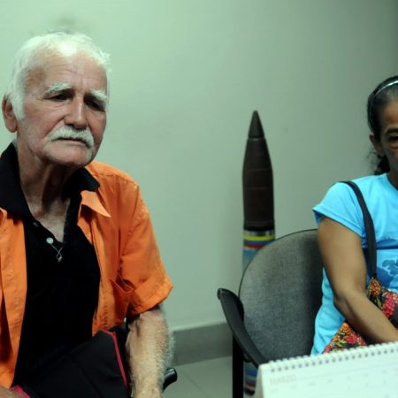 Luis Marvez y Mireya Montero, padre y esposa de Geral Marvez. Foto Angel Chacón