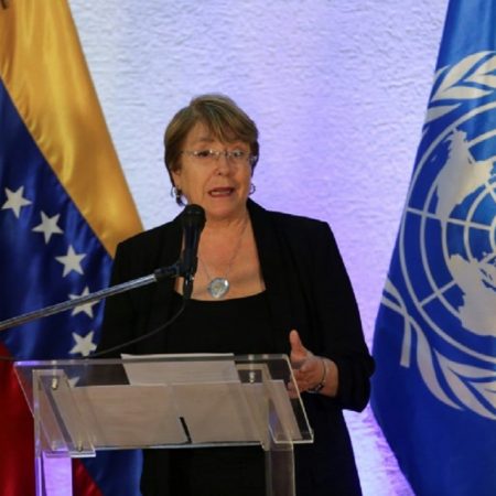 La Alta Comisionada de la ONU para los Derechos Humanos, Michelle Bachelet, da una rueda de prensa en Caracas, el 21 de junio de 2019. AFP