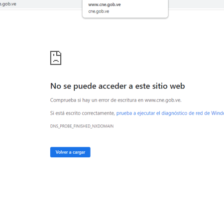 Sitio web del Consejo Nacional Electoral sigue caído la noche del #29Jul
