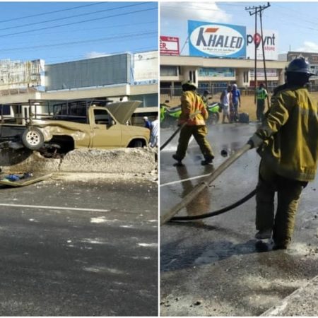 Colisión e incendio de vehículo con dos lesionados se registró en la ARC