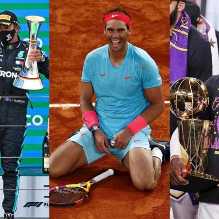 Lewis Hamilton, Rafael Nadal y LeBron James celebrando en un día histórico para el deporte. / Foto archivo