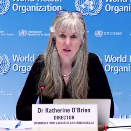 La directora del Departamento de Inmunizaciones de la Organización Mundial de la Salud (OMS), Kate O'Brien. (@Twitter)