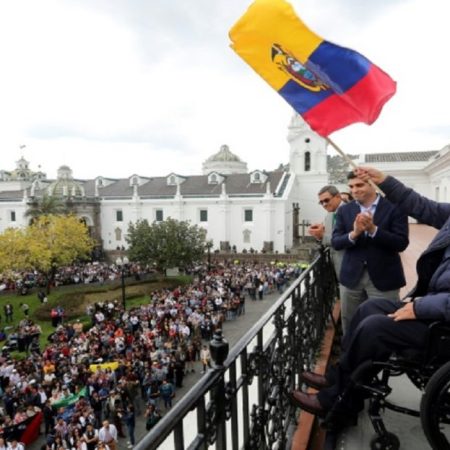El presidente de Ecuador, Lenín Moreno, durante un acto en Quito, el 15 de octubre de 2019. AFP