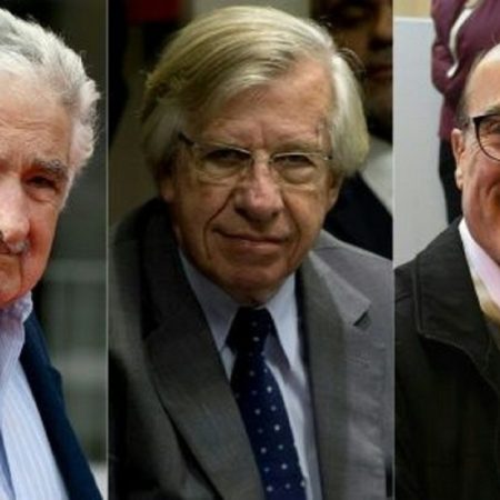 José "Pepe" Mujica, Danilo Astori  y Daniel Martínez. AFP