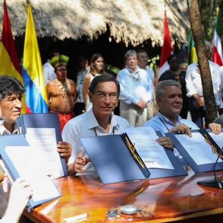 El acuerdo fue suscrito el 6 de septiembre en la localidad colombiana de Leticia por los presidentes de Perú, Martín Vizcarra, Colombia, Iván Duque; Ecuador, Lenín Moreno; y Bolivia, Evo Morales.